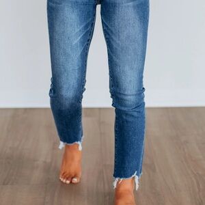 Distressed Blue Denim Jeans
